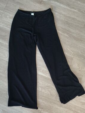 Black Mesh Knit Pants